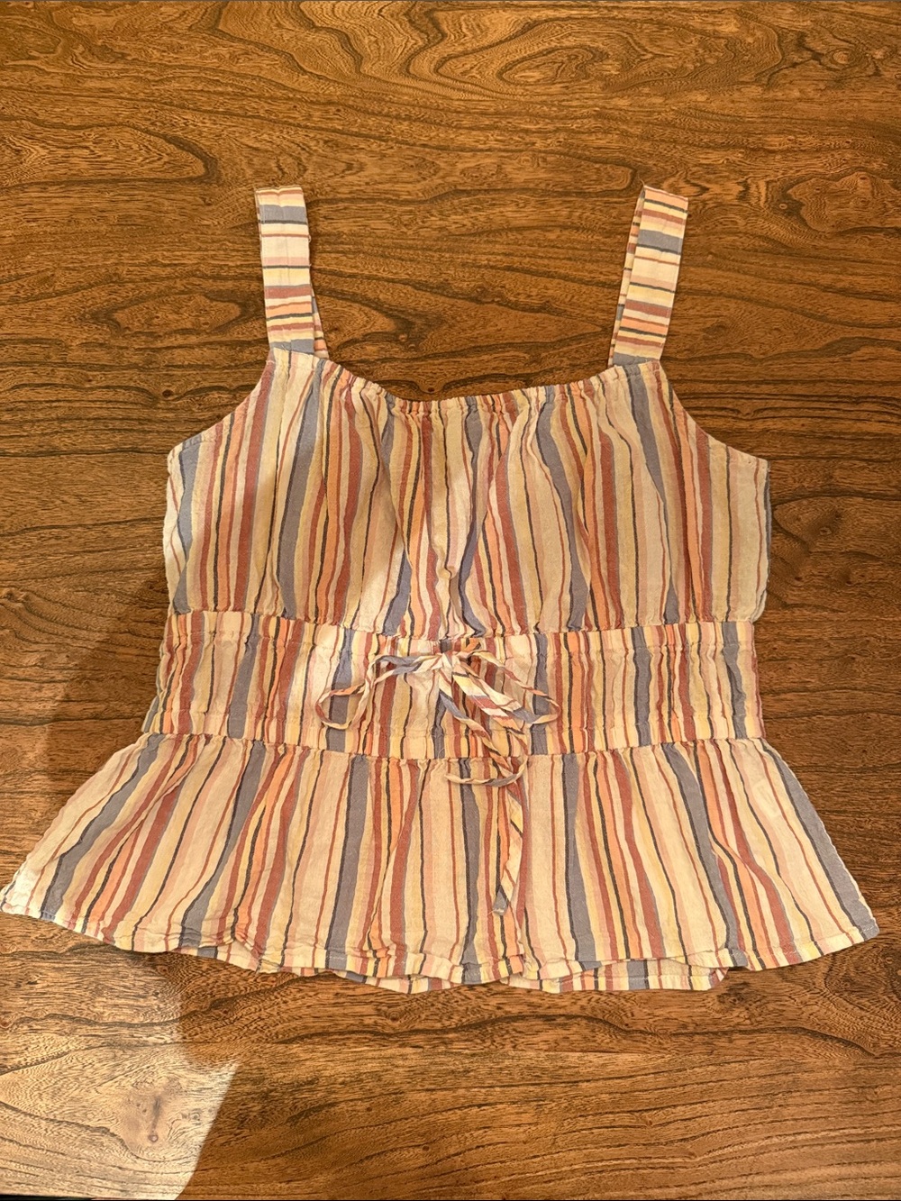 Striped Tie-Waist Camisole Top - Multi Color